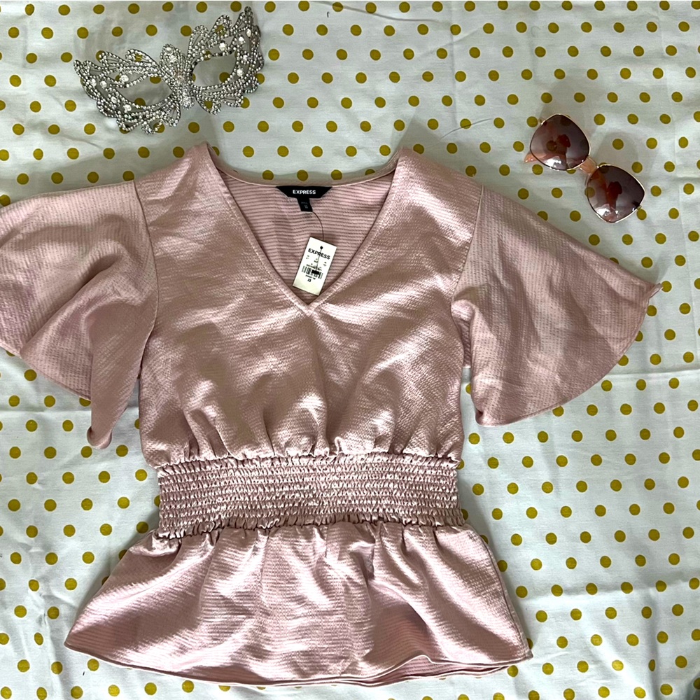 Express Rose Gold Blouse Size XS